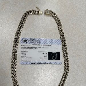 25Ct Round Cut Natural Diamond Men’s Miami Cuban Link Chain